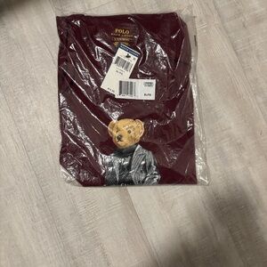 Ralph Lauren Burgundy Bear Graphic Tee